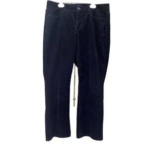Talbots Curvy Women's Sz 12P Petites Black Corduroy Pants Cords Casual Classic